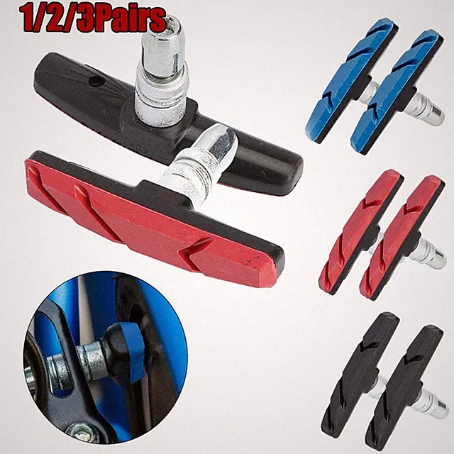 1/2/3 Pairs Mountain Bike BMX Brake Blocks Bicycle Break Pad Shoes 3 Color USA