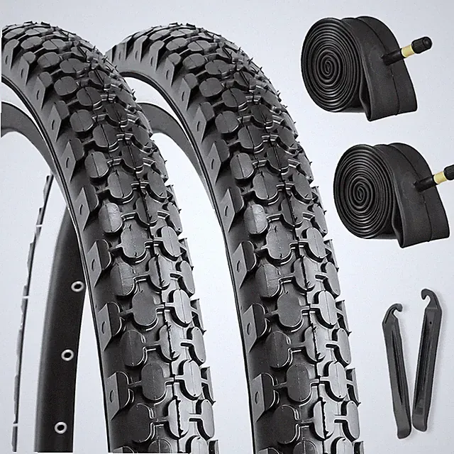 2-Pack Cruiser Bike Tires Set: Hycline 26x2.125 26x2.125", White Set-26x2.125