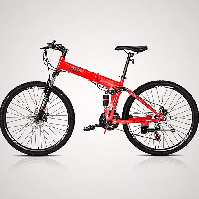 26" Foldable Adult Mountain Bike 21 Speed Full Suspension MTB Bicycle Unisex