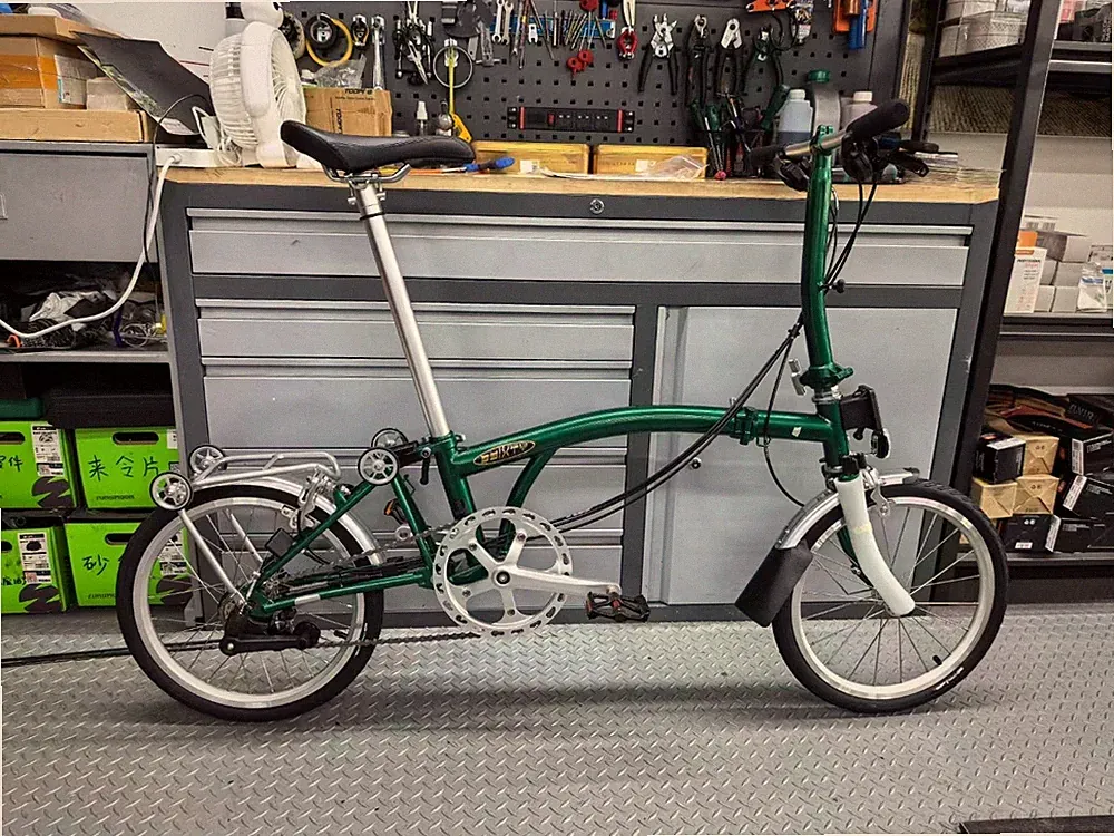 3Sixty Green Three Fold Bicycle 16 inch external 6-speed adult folding bicycle