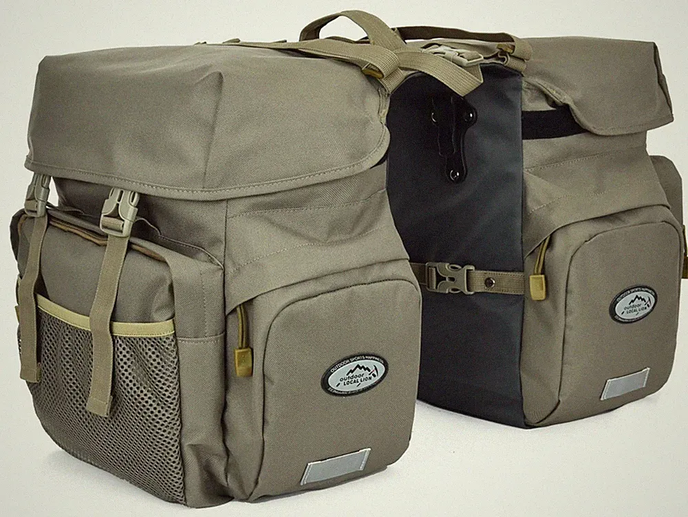 50L Bike Panniers Bicycle Commuting Bag Waterproof Saddle Bags with Rain Cove...