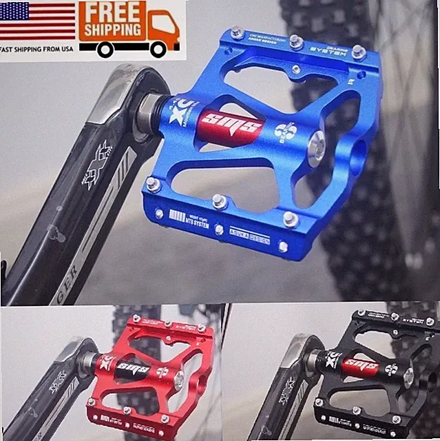 Aluminum Flat Pedals Road MTB Mountain Bike Bicycle Pedal 3 Sealed Bearings