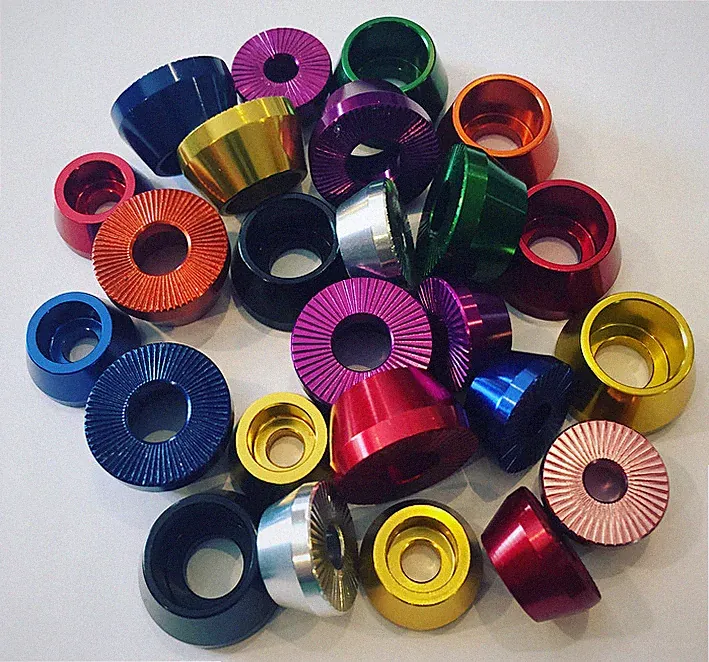 BMX, BICYCLE, VOLCANO WASHERS for Cap Head screws, 6mm, 10mm (3/8") - COLORS