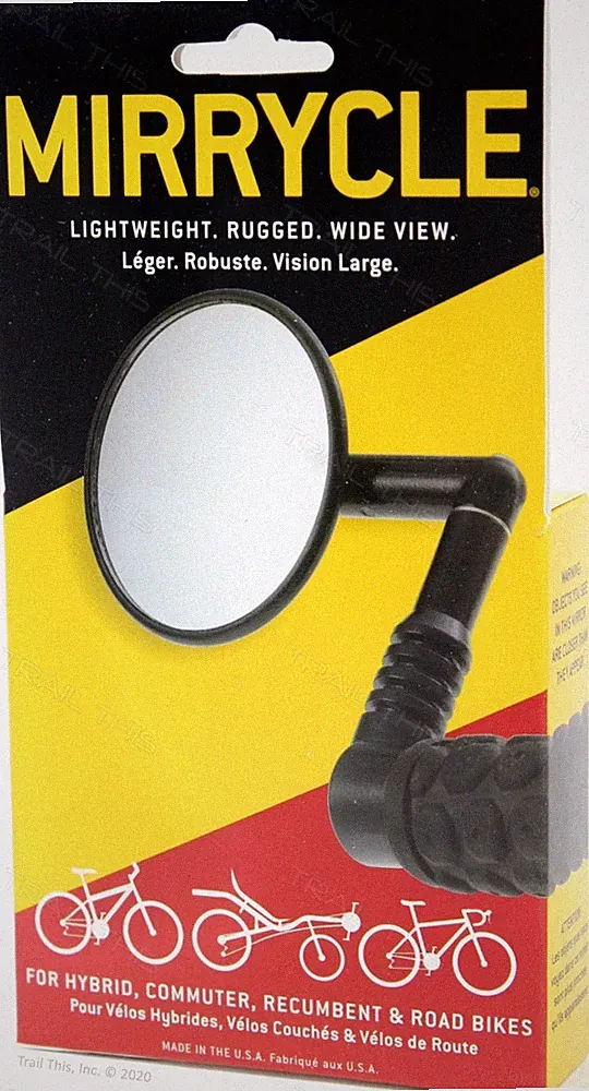 Mirrycle Mountain Mirror Adjustable 3" Convex Lens for Hybrid MTB Recumbent Bike