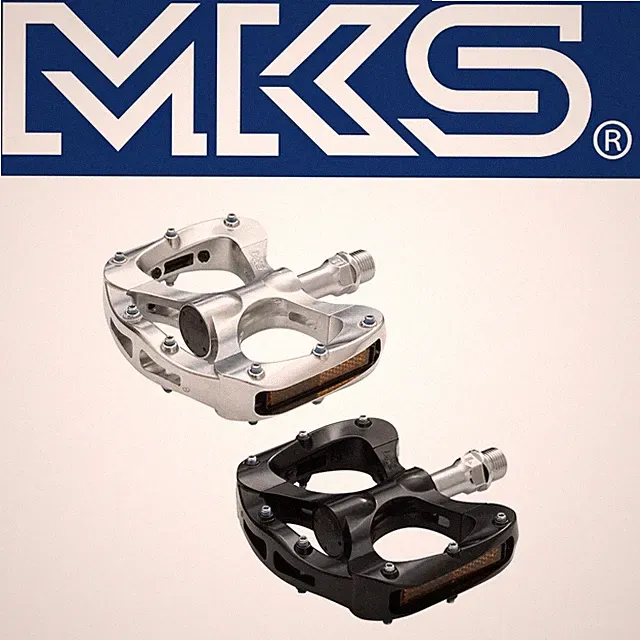 MKS Pretzel Platform City Touring die-cast Japan Bike Pedals w/ Grip Pins 9/16"