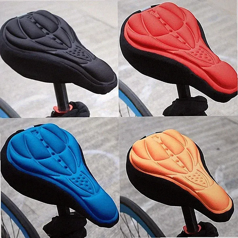 MTB Gel Bike Seat Cover 3D Silicone Bicycle Saddle Cushion Soft Comfort